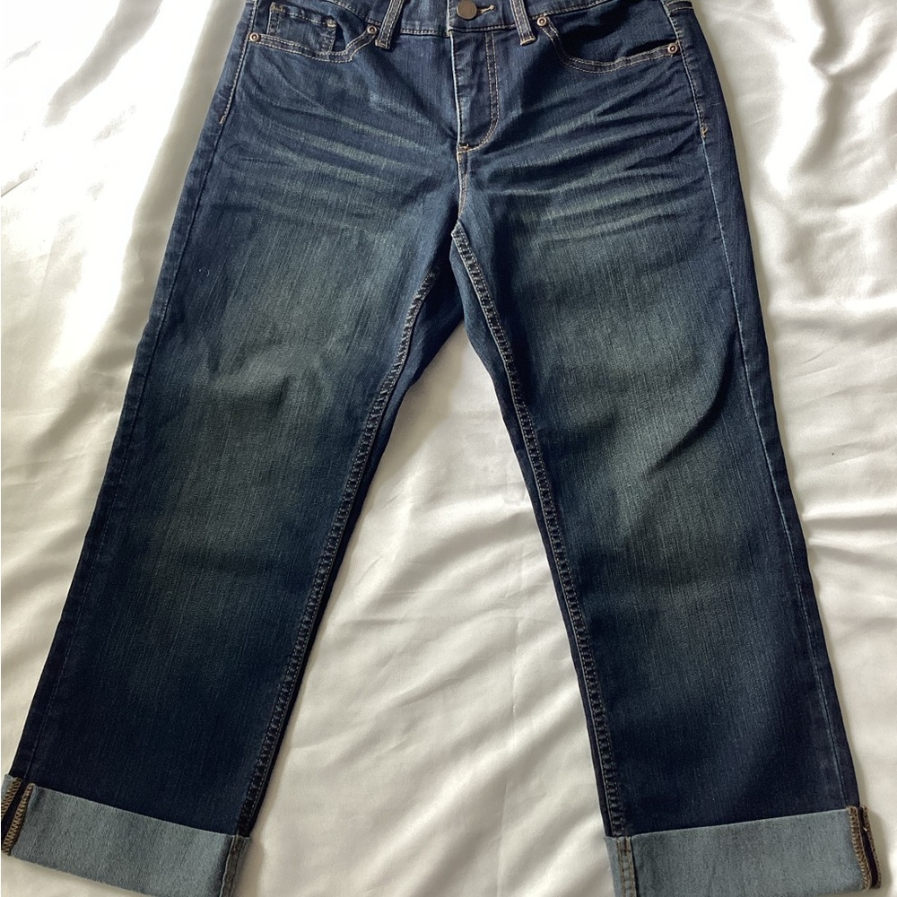 New York & Company Skinny Crop Blue Ankle Jeans